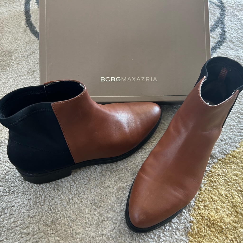 Bcbgmaxazria Two-Tone Leather Ankle Boots
